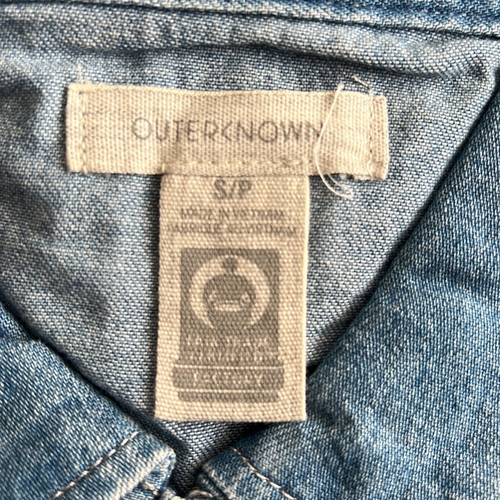 NWOT Outerknown Wyatt Denim Jumpsuit Blue Size Small - Picture 7 of 11